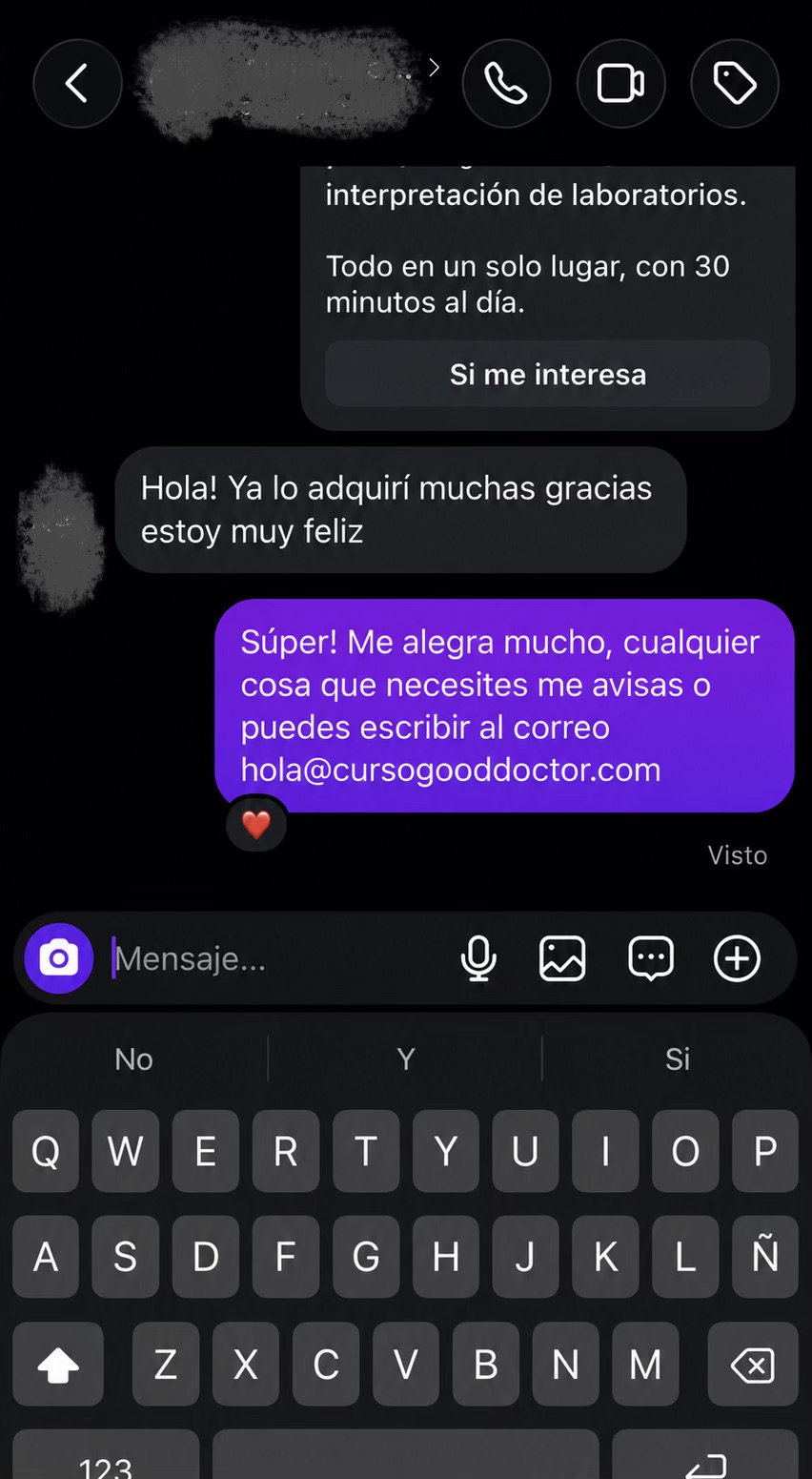 Testimonio de estudiante